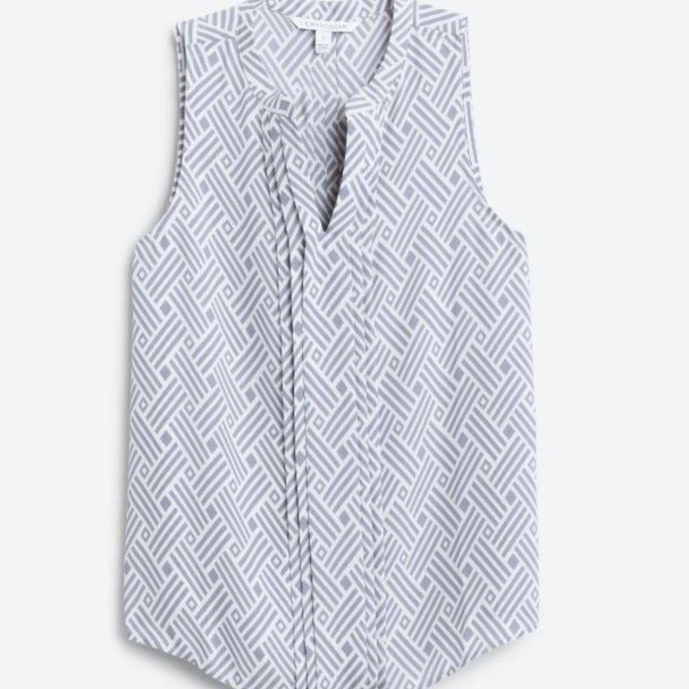 Breyson Pleat Detail Split Neck Blouse